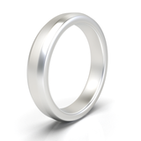 Argolla Beveled Mate Oro Blanco