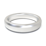 Argolla Beveled Mate Oro Blanco