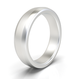 Argolla Beveled Mate Oro Blanco