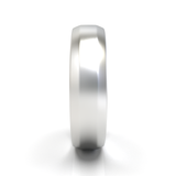 Argolla Beveled Mate Oro Blanco