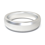 Argolla Beveled Mate Oro Blanco