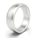 Argolla Beveled Mate Oro Blanco