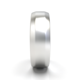 Argolla Beveled Mate Oro Blanco