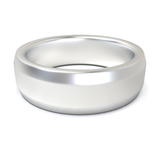 Argolla Beveled Mate Oro Blanco
