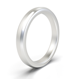 Argolla Beveled Mate Oro Blanco