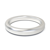 Argolla Beveled Mate Oro Blanco