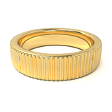 Argolla con Diseño Vertical Oro Amarillo