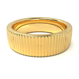 Argolla con Diseño Vertical Oro Amarillo