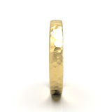 Argolla Plana Hammered Oro Amarillo