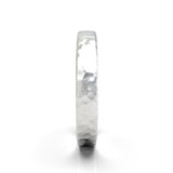 Argolla Plana Hammered Oro Blanco