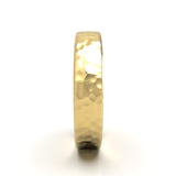 Argolla Plana Hammered Oro Amarillo