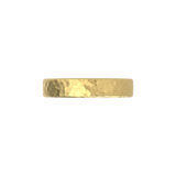 Argolla Plana Hammered Oro Amarillo