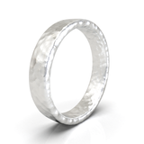 Argolla Plana Hammered Oro Blanco