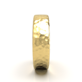 Argolla Plana Hammered Oro Amarillo