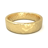 Argolla Plana Hammered Oro Amarillo