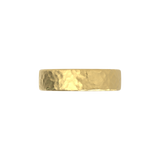 Argolla Plana Hammered Oro Amarillo
