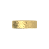 Argolla Plana Hammered Oro Amarillo