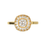 Yellow Gold Double Halo Frame