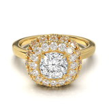 Yellow Gold Double Halo Frame