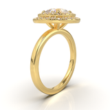 Yellow Gold Double Halo Frame