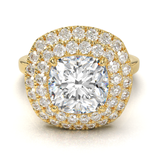 Yellow Gold Double Halo Frame