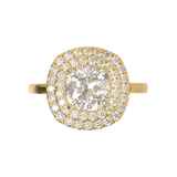 Yellow Gold Double Halo Frame