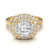 Yellow Gold Double Halo Frame