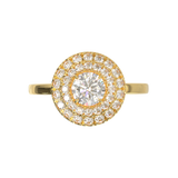 Yellow Gold Double Halo Frame