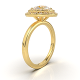 Yellow Gold Double Halo Frame