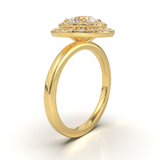 Yellow Gold Double Halo Frame
