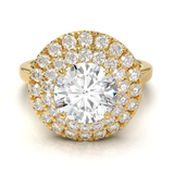 Yellow Gold Double Halo Frame