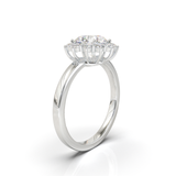 Halo Flower Frame 0.02 White Gold