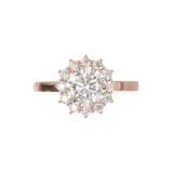 Halo Flower Frame 0.02 Rose Gold