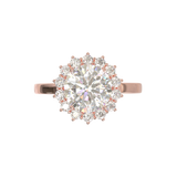 Halo Flower Frame 0.02 Rose Gold