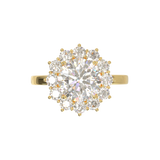 Halo Flower Frame 0.05 Yellow Gold