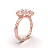 Halo Flower Frame 0.05 Rose Gold
