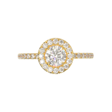 Halo & Pavé Yellow Gold Frame