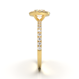 Halo & Pavé Yellow Gold Frame
