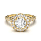 Halo & Pavé Yellow Gold Frame