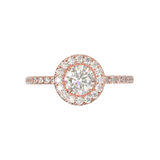 Montura Halo & Pavé Oro Rosa