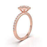 Montura Halo & Pavé Oro Rosa