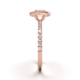 Montura Halo & Pavé Oro Rosa