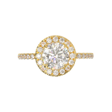 Halo & Pavé Yellow Gold Frame