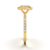 Halo & Pavé Yellow Gold Frame