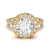 Halo & Pavé Yellow Gold Frame