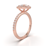 Montura Halo & Pavé Oro Rosa