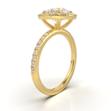 Halo & Pavé Yellow Gold Frame