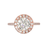 Montura Halo & Pavé Oro Rosa