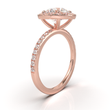 Montura Halo & Pavé Oro Rosa