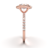 Montura Halo & Pavé Oro Rosa